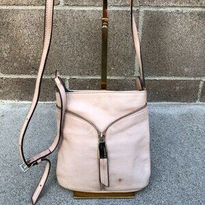 B. MAKOWSKY Leather Crossbody Purse Women's Pink Shoulder Hand Bag​​​​​​​